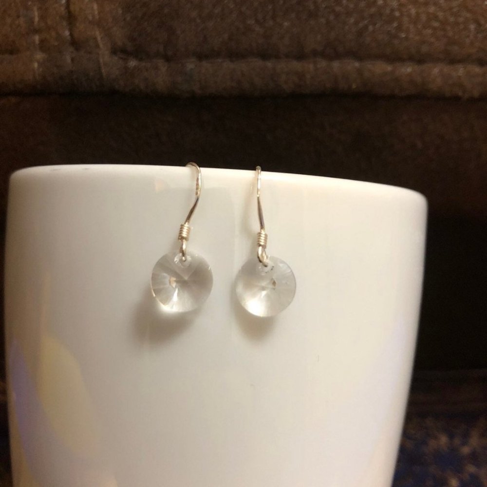 S925 Swarovski Elements clear crystal earrings
